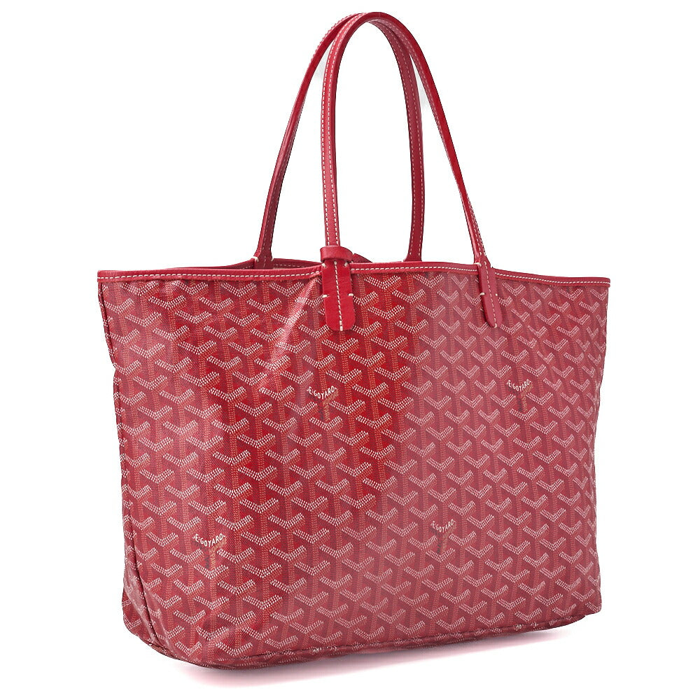 GOYARD Saint Louis PM Tote Bag Coated Canvas Red Silver-Tone Hardware Pre-Owned - Vintage La Charme