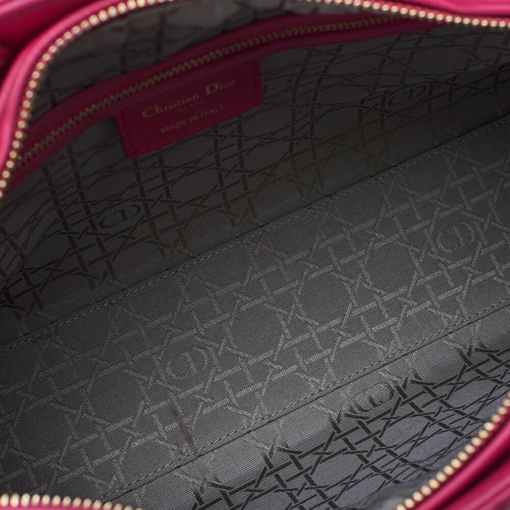 Dior Lady Dior Cannage 2WAY Handbag Lambskin Pink Gold-Tone Hardware Pre-Owned - Vintage La Charme