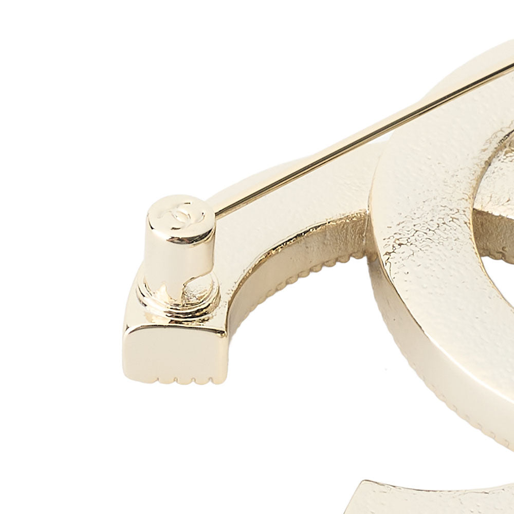 CHANEL Brooch Coco Mark Pearl Gold Plated Gold Pre-Owned - Vintage La Charme