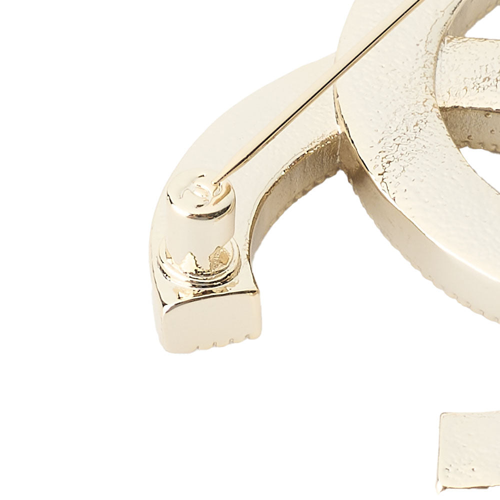 CHANEL Brooch Coco Mark Pearl Gold Plated Gold Pre-Owned - Vintage La Charme