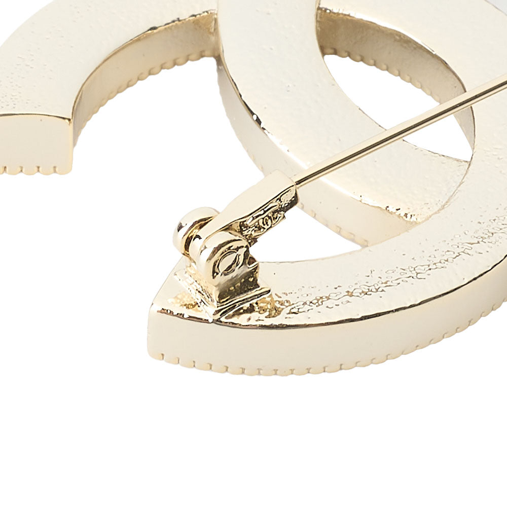 CHANEL Brooch Coco Mark Pearl Gold Plated Gold Pre-Owned - Vintage La Charme