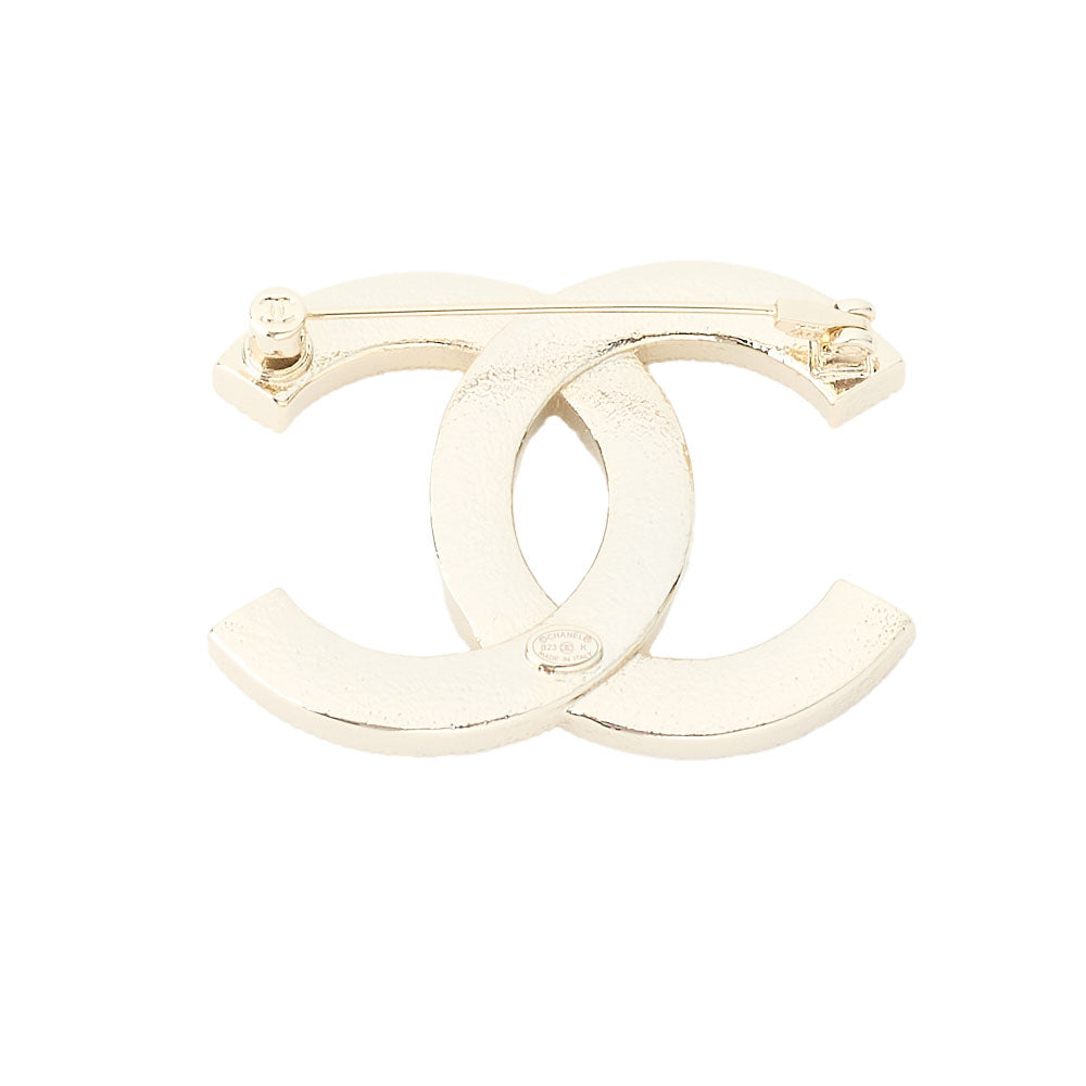 CHANEL Brooch Coco Mark Pearl Gold Plated Gold Pre-Owned - Vintage La Charme