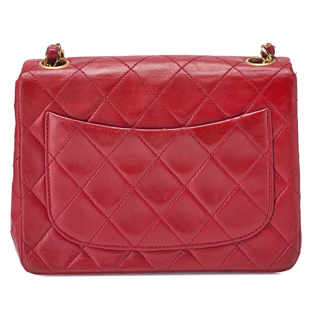 CHANEL Chain Shoulder Bag Mini Matelasse Lambskin Red Gold-Tone Hardware Pre-Owned - Vintage La Charme