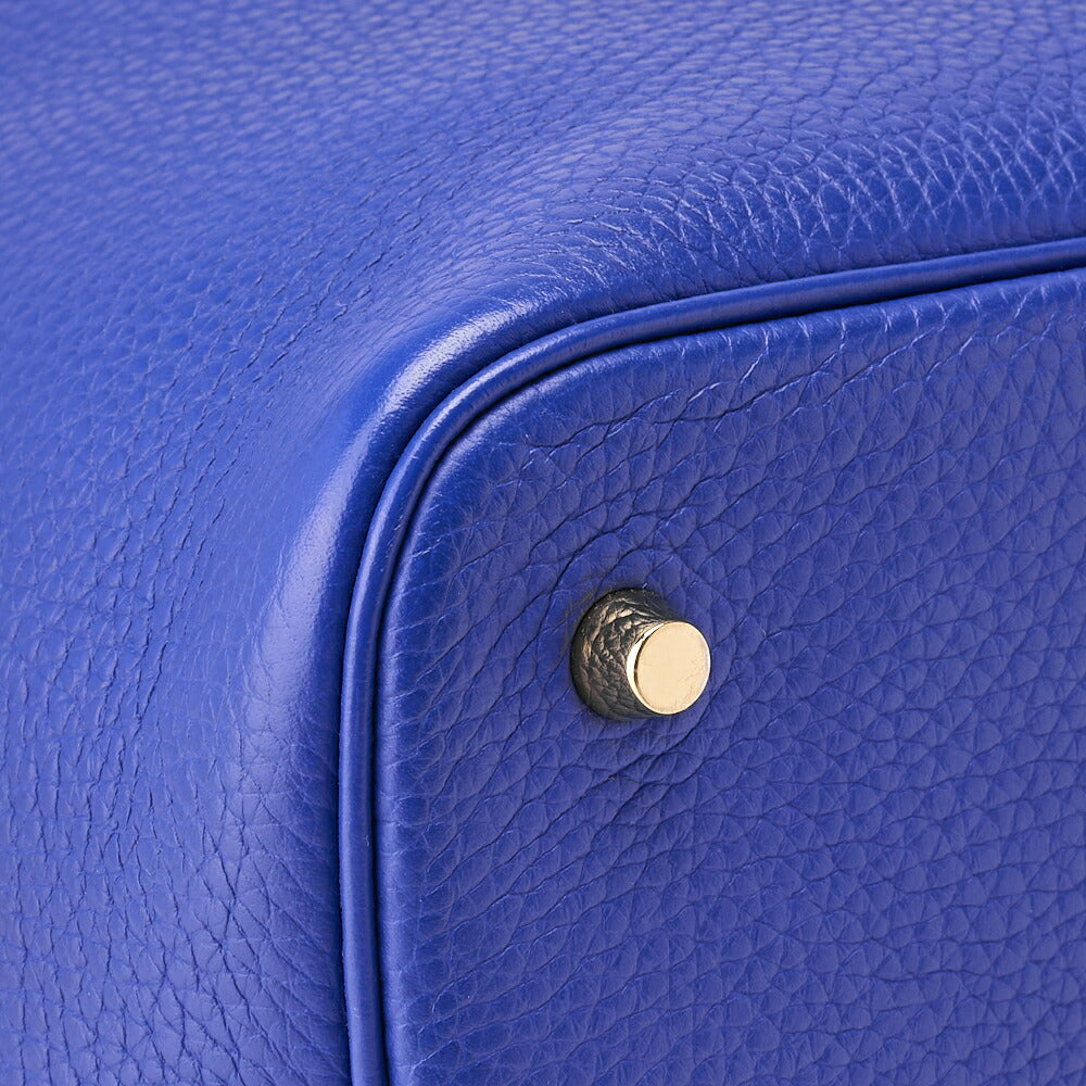 HERMES Picotin Rock MM Handbag Tote Bag Clemence Blue Royal Gold-Tone Hardware Pre-Owned - Vintage La Charme