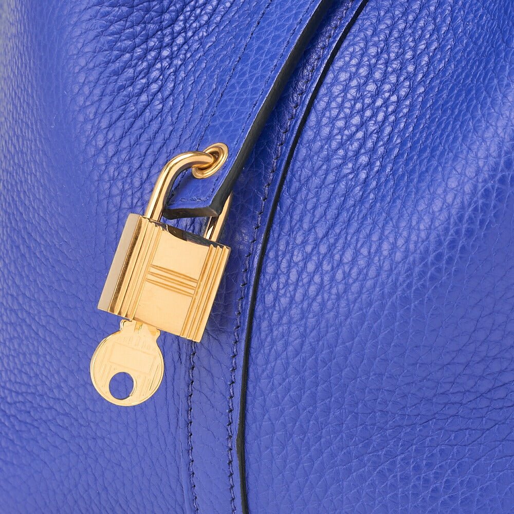 HERMES Picotin Rock MM Handbag Tote Bag Clemence Blue Royal Gold-Tone Hardware Pre-Owned - Vintage La Charme