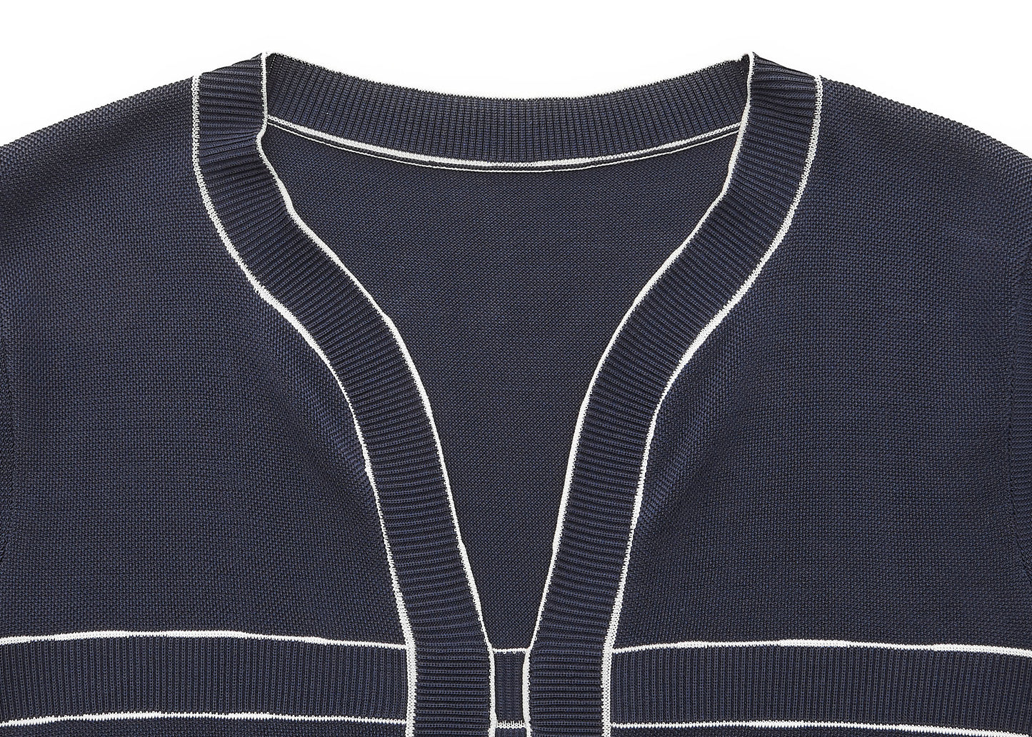 CHANEL One Piece Dress, Bicolor, Cotton, Navy, Gold-Tone Hardware, Pre-Owned - Vintage La Charme