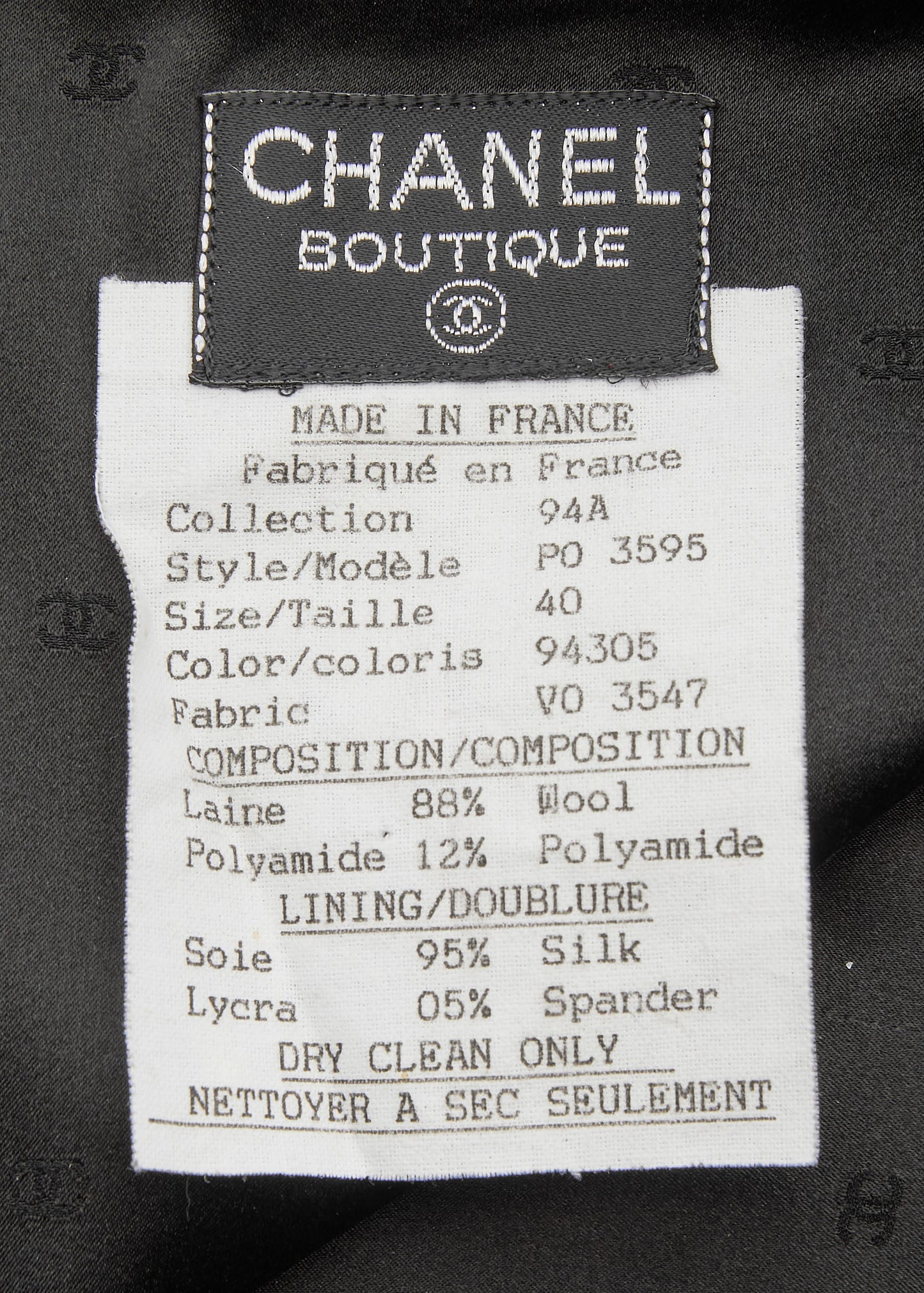 CHANEL Skirt Bottoms Coco Button, Wool Blend, Black, Silver-Tone Hardware, Pre-Owned - Vintage La Charme