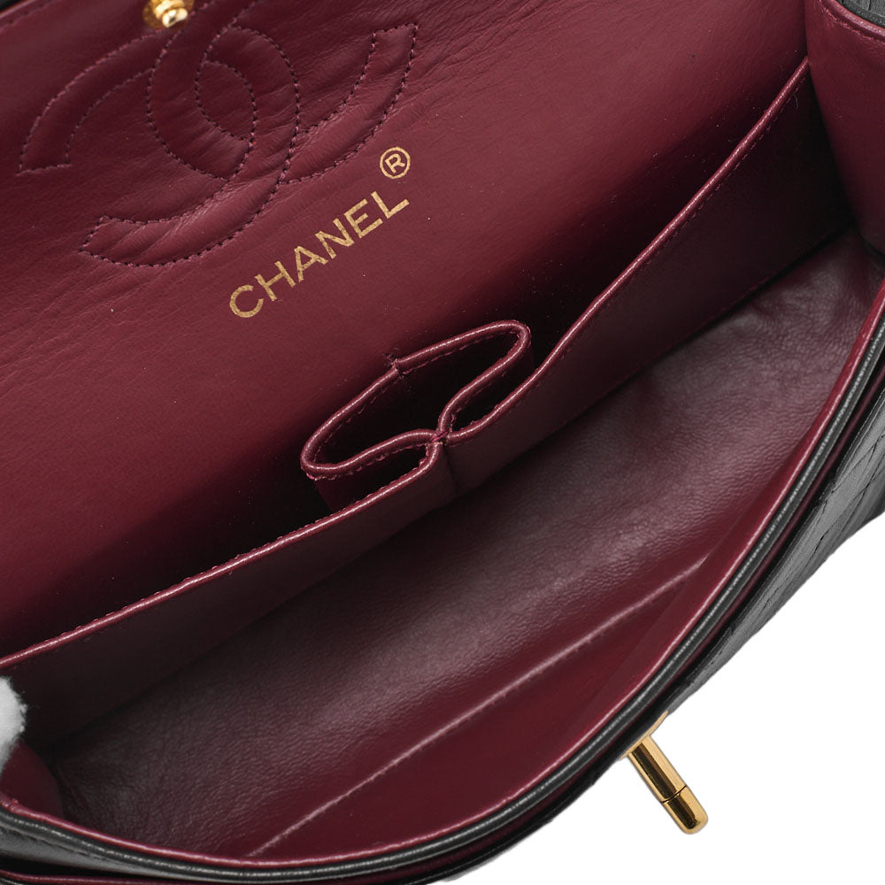 CHANEL Chain Shoulder Bag Matelasse Double Flap Lambskin Black Gold-Tone Hardware Pre-Owned - Vintage La Charme