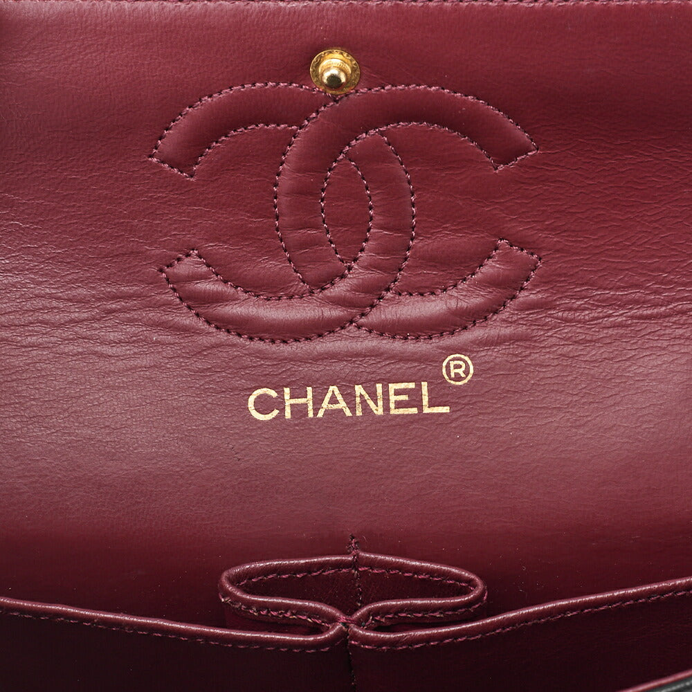 CHANEL Chain Shoulder Bag Matelasse Double Flap Lambskin Black Gold-Tone Hardware Pre-Owned - Vintage La Charme