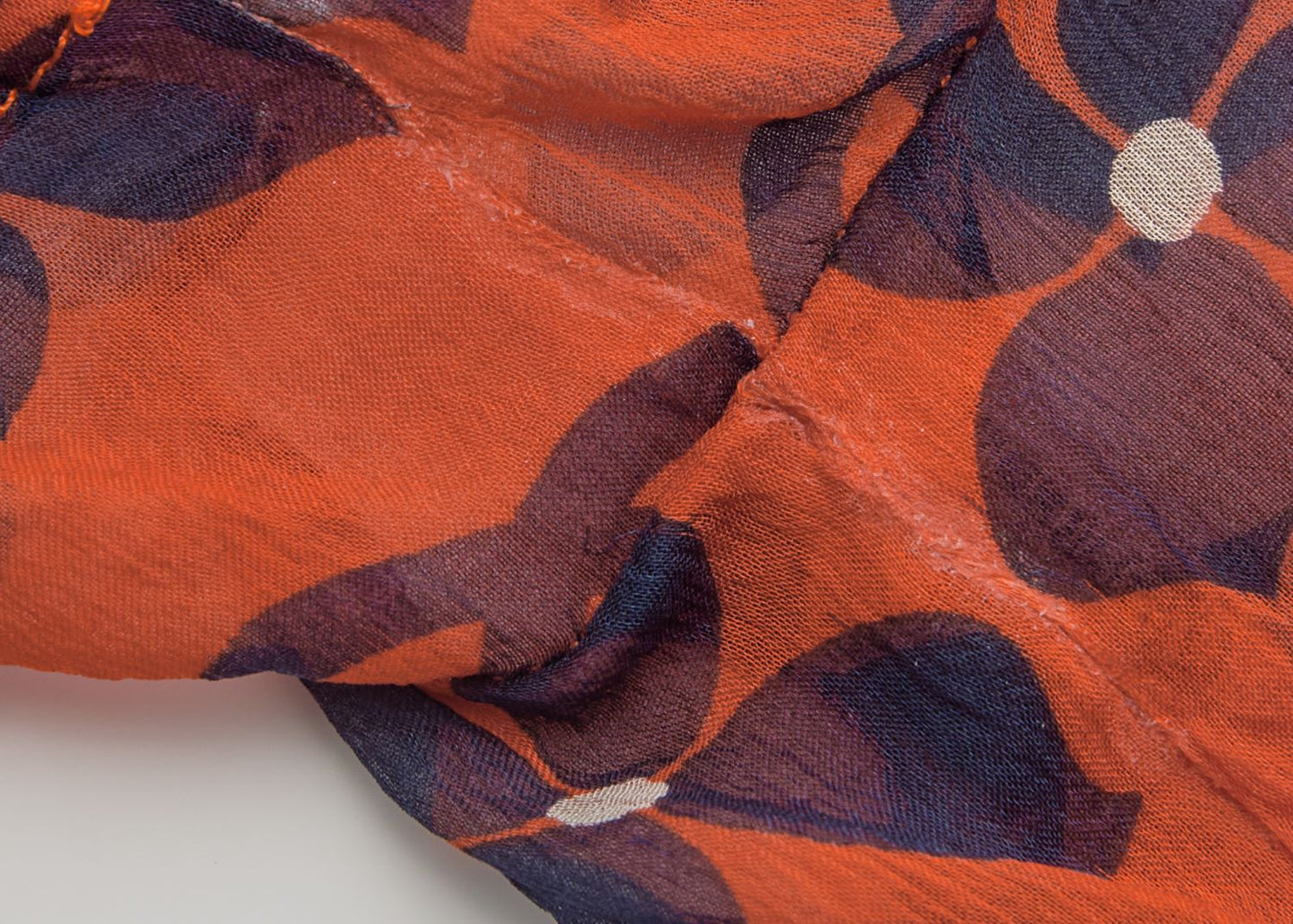 CHANEL Shirt Blouse, Coco Mark Floral, Silk, Orange, Gold-Tone Hardware, Pre-Owned - Vintage La Charme
