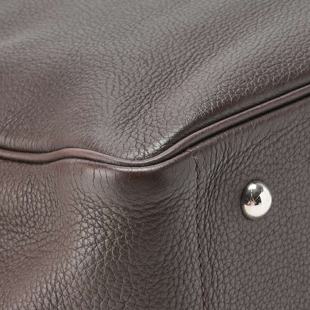 HERMES Victoria Cavas Tote Bag Tryon Clemence Havana Silver-Tone Hardware Pre-Owned - Vintage La Charme