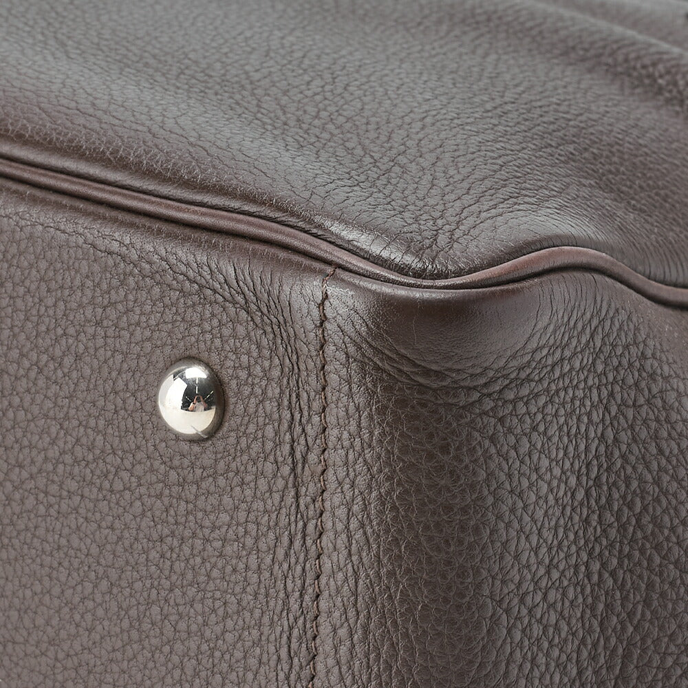 HERMES Victoria Cavas Tote Bag Tryon Clemence Havana Silver-Tone Hardware Pre-Owned - Vintage La Charme