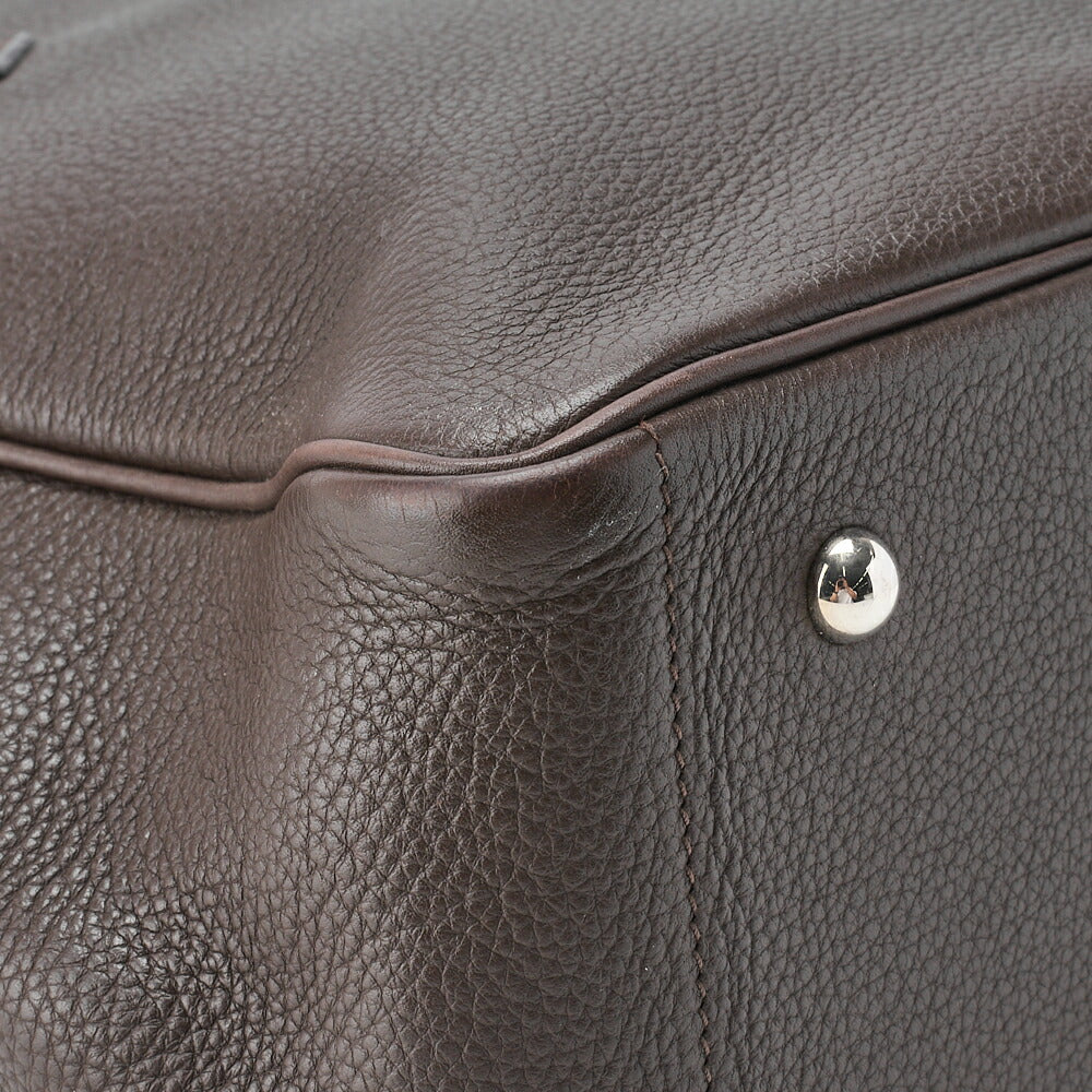 HERMES Victoria Cavas Tote Bag Tryon Clemence Havana Silver-Tone Hardware Pre-Owned - Vintage La Charme