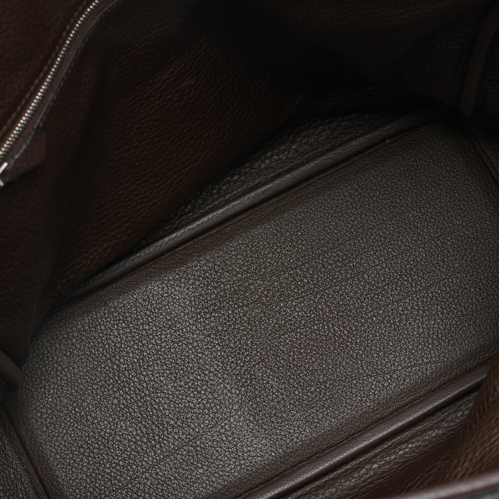 HERMES Victoria Cavas Tote Bag Tryon Clemence Havana Silver-Tone Hardware Pre-Owned - Vintage La Charme