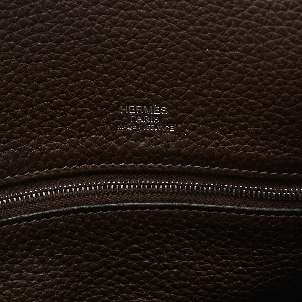 HERMES Victoria Cavas Tote Bag Tryon Clemence Havana Silver-Tone Hardware Pre-Owned - Vintage La Charme