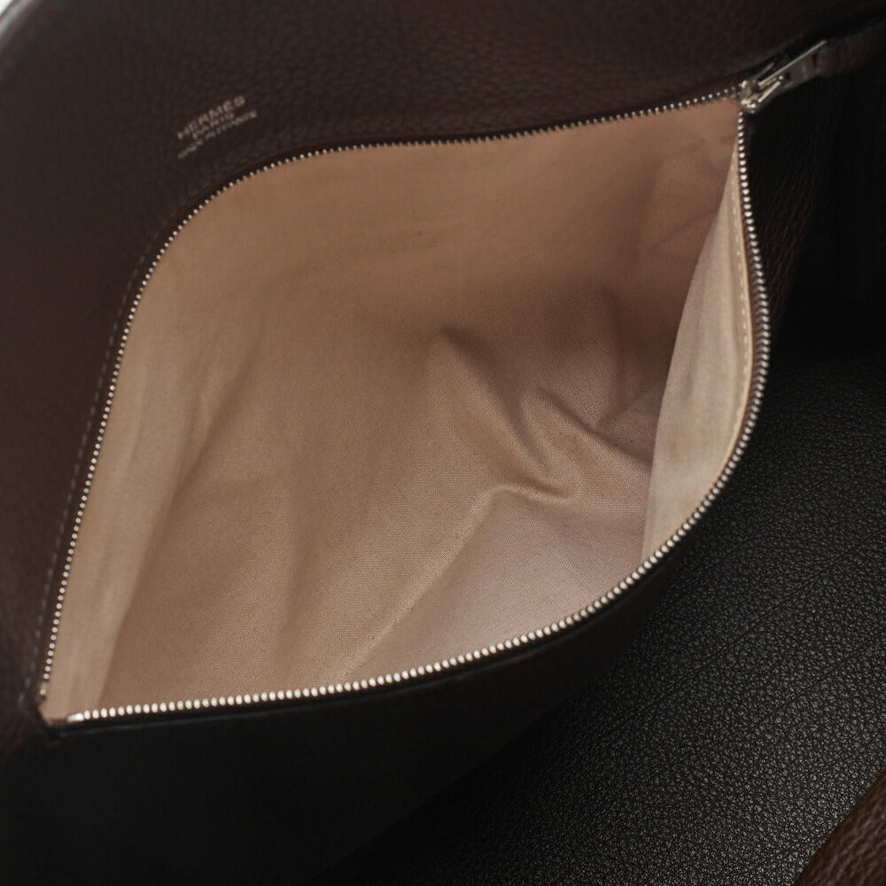 HERMES Victoria Cavas Tote Bag Tryon Clemence Havana Silver-Tone Hardware Pre-Owned - Vintage La Charme