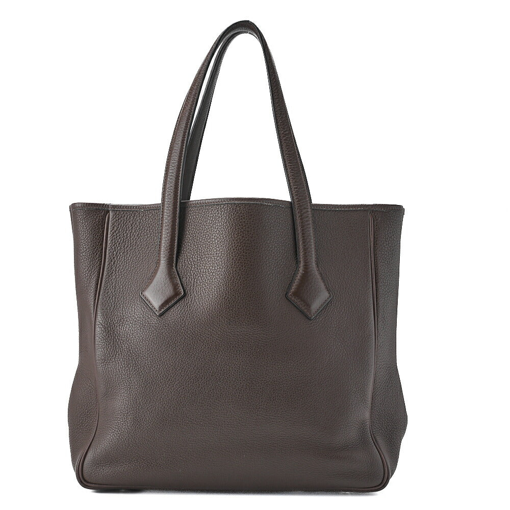 HERMES Victoria Cavas Tote Bag Tryon Clemence Havana Silver-Tone Hardware Pre-Owned - Vintage La Charme