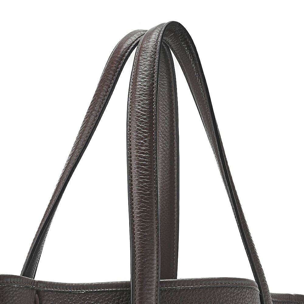 HERMES Victoria Cavas Tote Bag Tryon Clemence Havana Silver-Tone Hardware Pre-Owned - Vintage La Charme