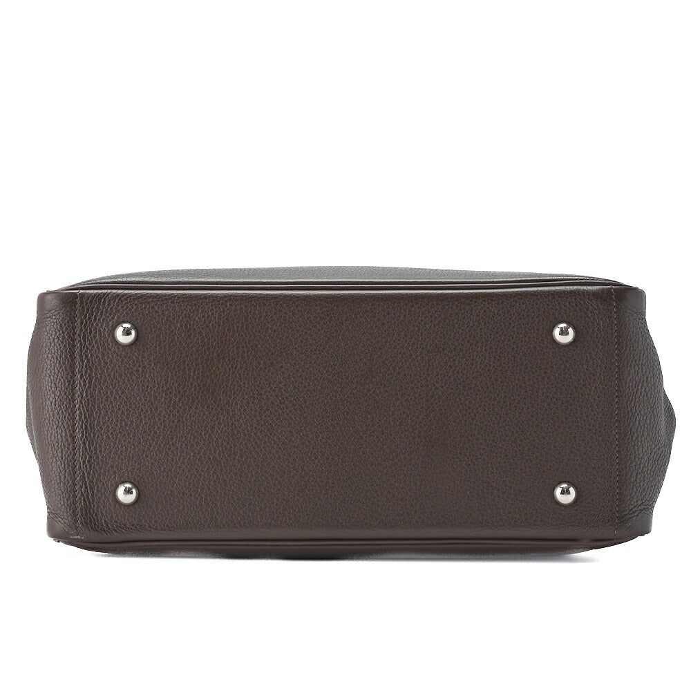 HERMES Victoria Cavas Tote Bag Tryon Clemence Havana Silver-Tone Hardware Pre-Owned - Vintage La Charme