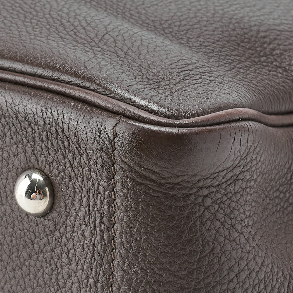 HERMES Victoria Cavas Tote Bag Tryon Clemence Havana Silver-Tone Hardware Pre-Owned - Vintage La Charme