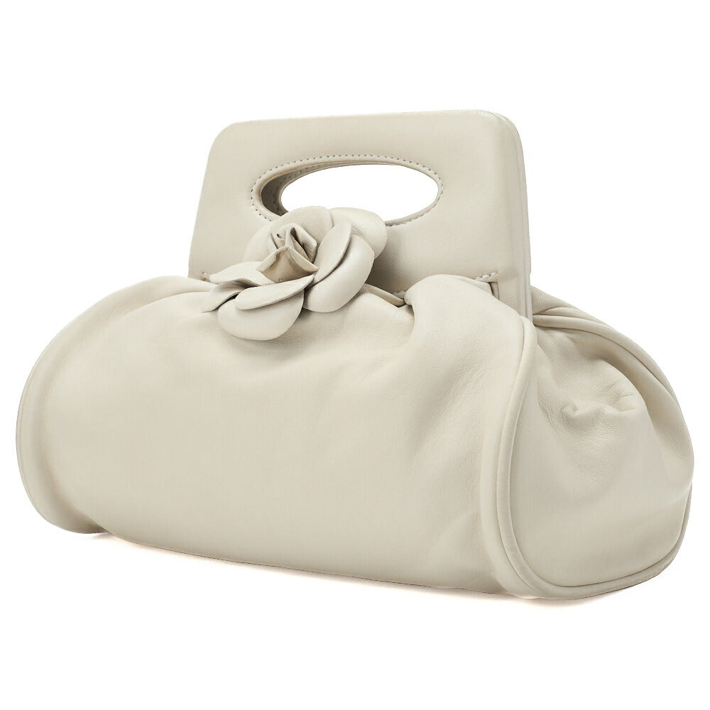 CHANEL Camellia Gamaguchi Handbag Shoulder Bag Lambskin White Silver-Tone Hardware Pre-Owned - Vintage La Charme