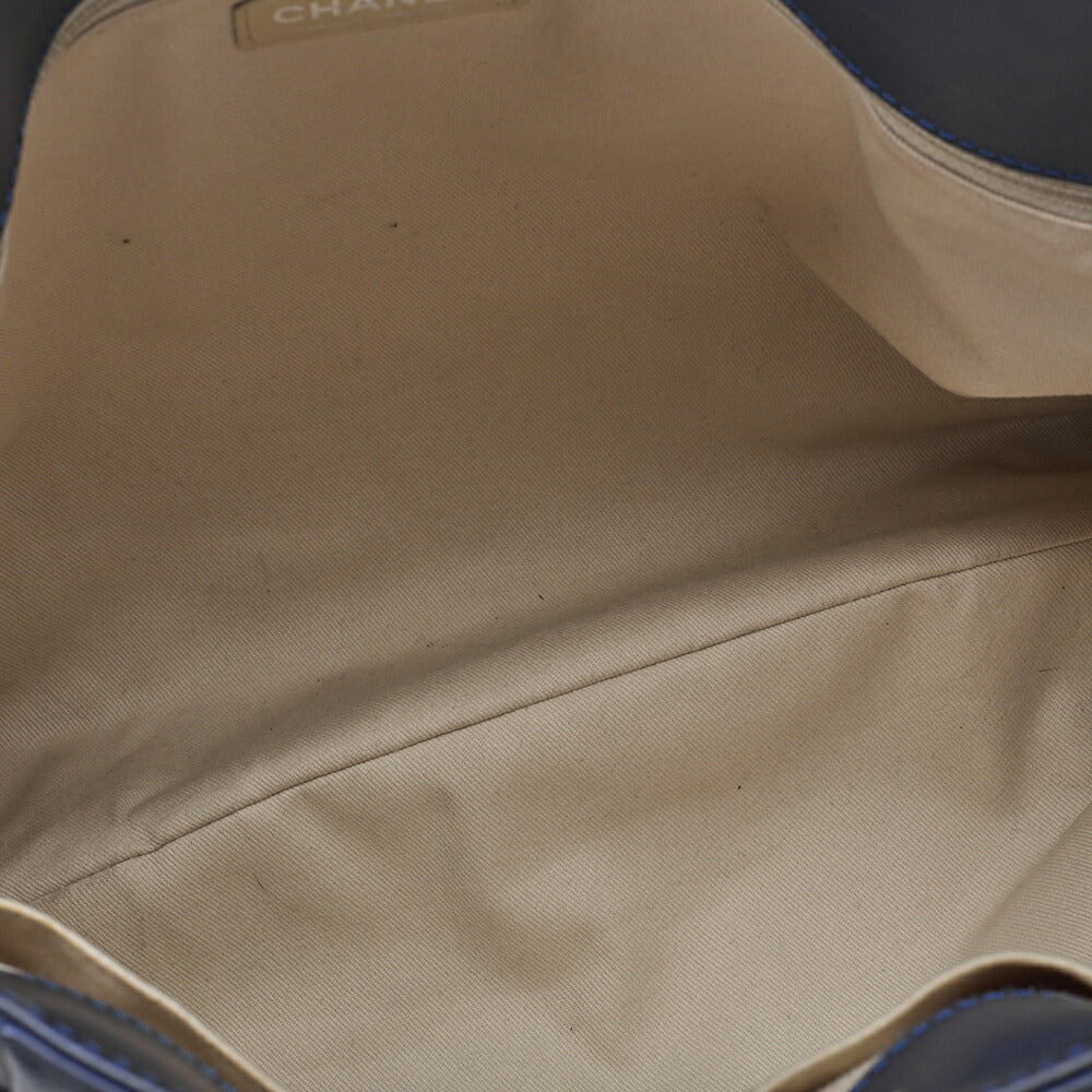 CHANEL Chain Shoulder Bag Matelasse Wild Stitch Deca Coco Lambskin Navy Silver-Tone Hardware Pre-Owned - Vintage La Charme