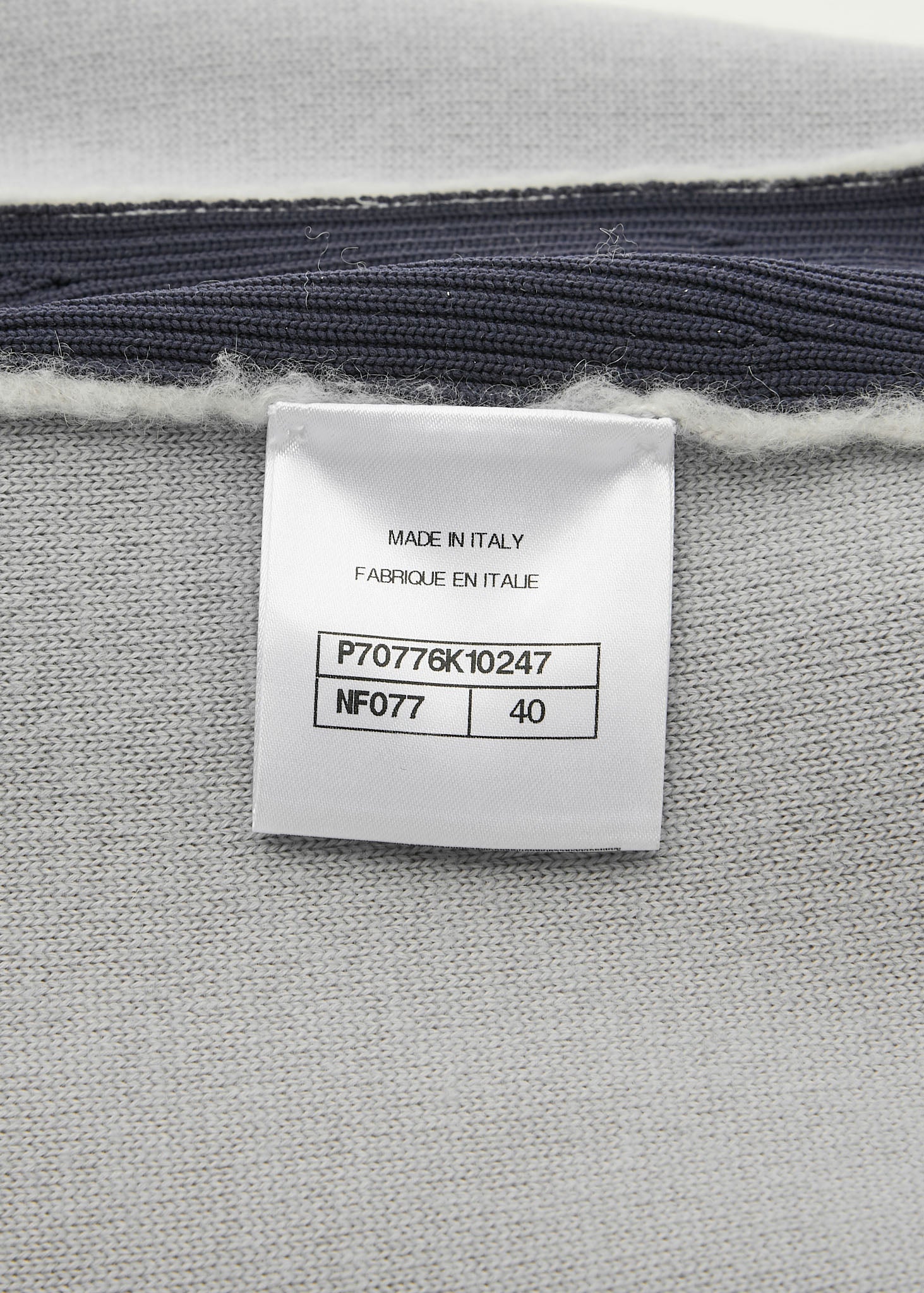 CHANEL Cardigan, Coco Button, Knit, Cashmere Blend, Grey, Silver-Tone Hardware, Pre-Owned - Vintage La Charme