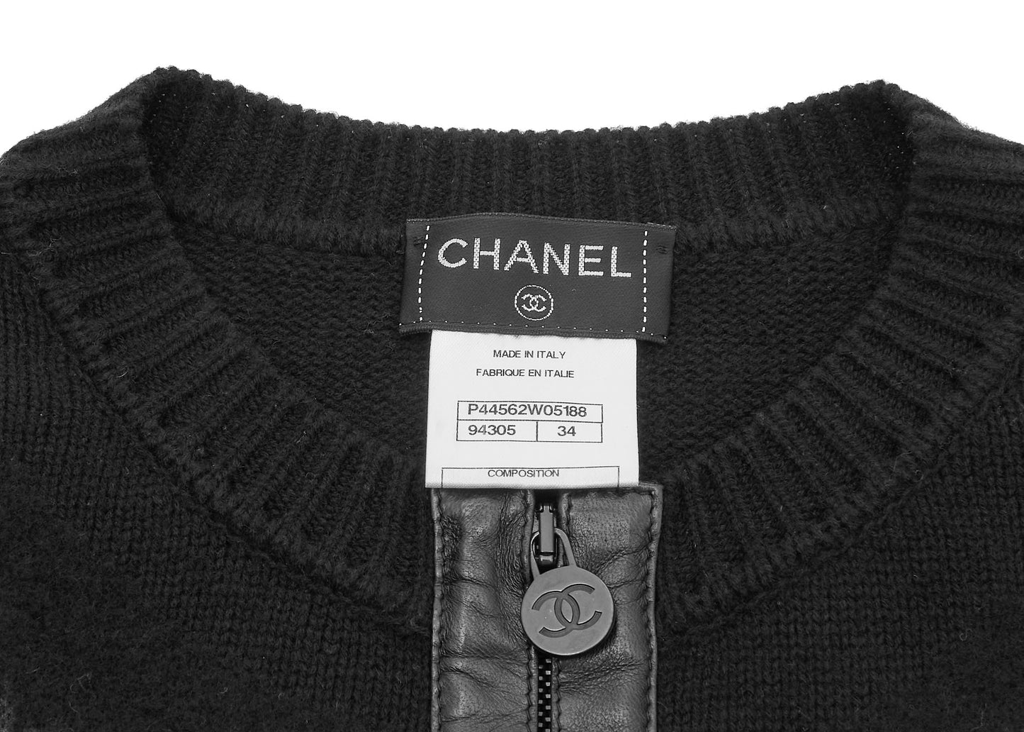 CHANEL Outerwear Coat, Coco Mark, Leather, Black, Silver-Tone Hardware, Pre-Owned - Vintage La Charme