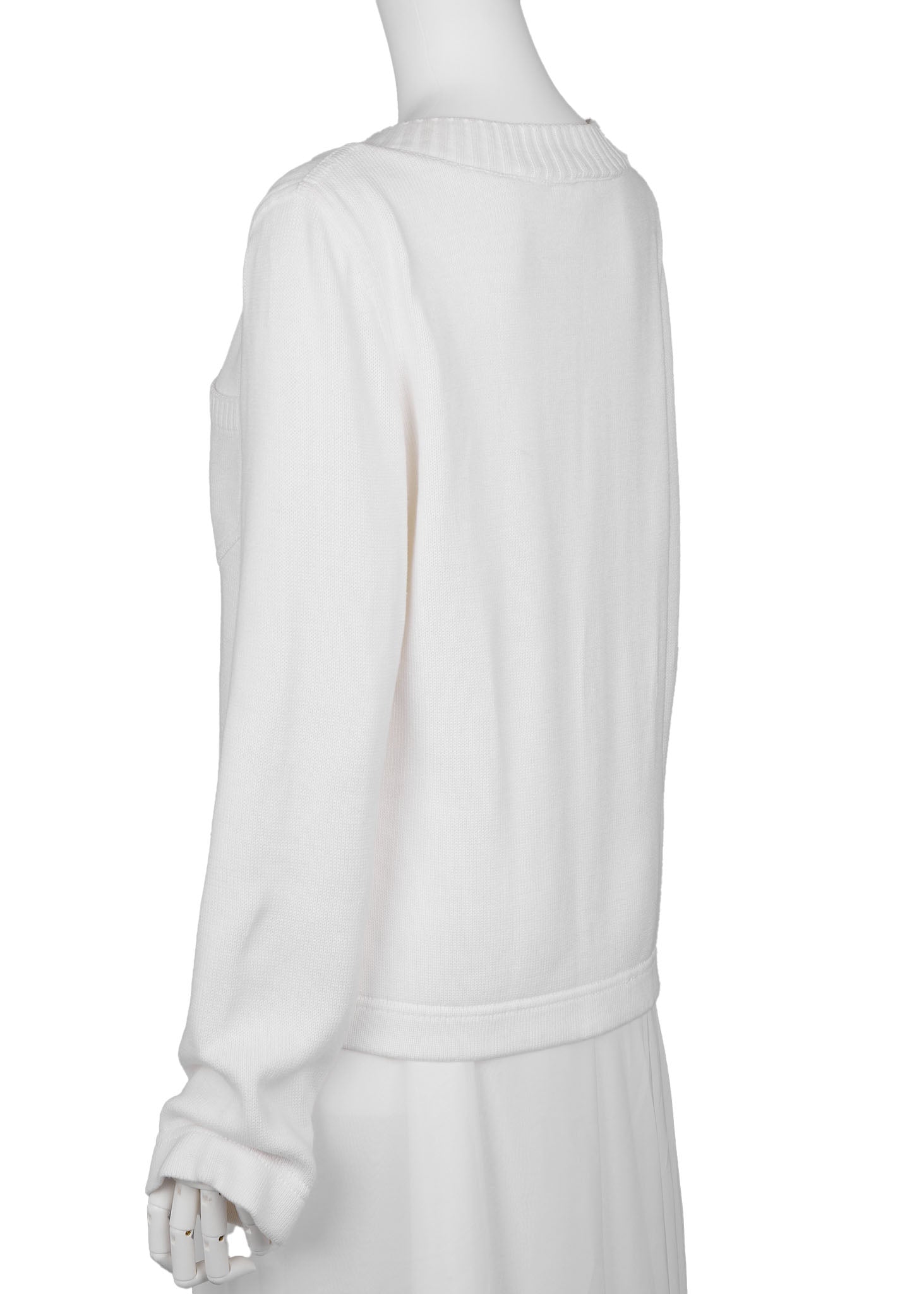CHANEL Cardigan, Long Sleeve, Knit, Cotton, White, Pre-Owned - Vintage La Charme