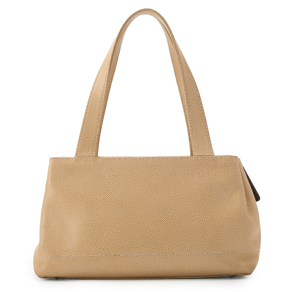 CHANEL Handbag, Coco Mark, Wood Pattern Charm, Caviar Skin, Beige, Gold-Tone Hardware, Pre-Owned - Vintage La Charme