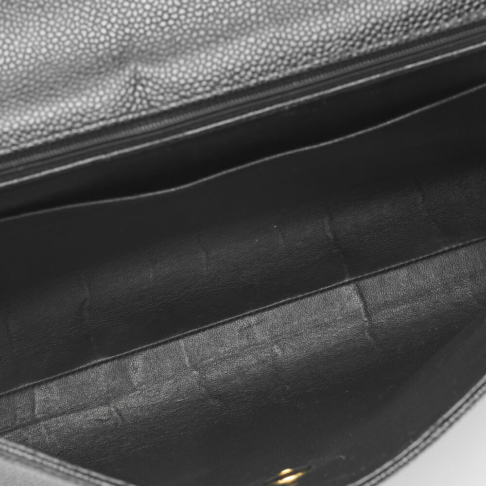 CHANEL Business Bag, Decacoco Turn Lock, Caviar Leather, Black, Gold-Tone Hardware, Pre-Owned - Vintage La Charme