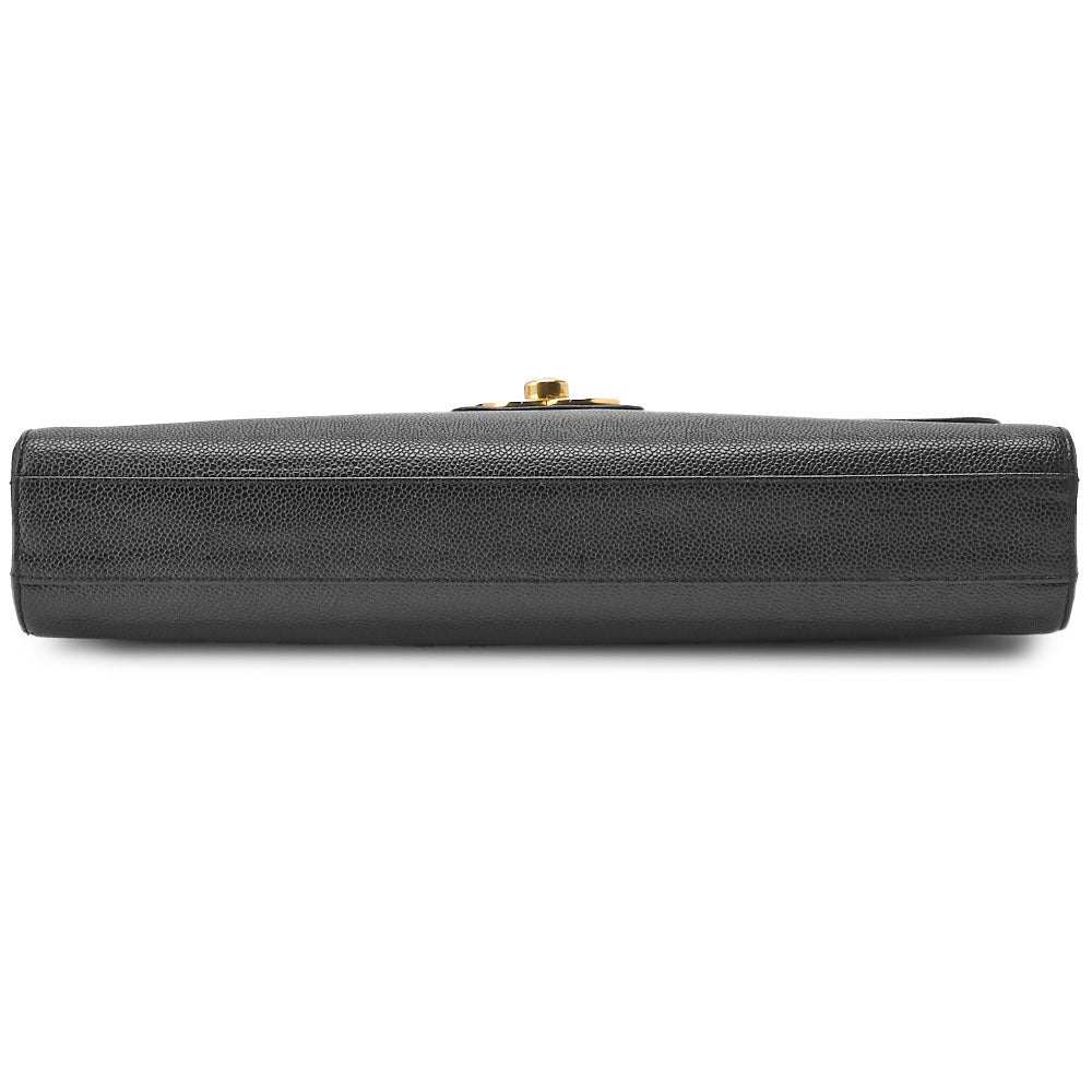 CHANEL Business Bag, Decacoco Turn Lock, Caviar Leather, Black, Gold-Tone Hardware, Pre-Owned - Vintage La Charme