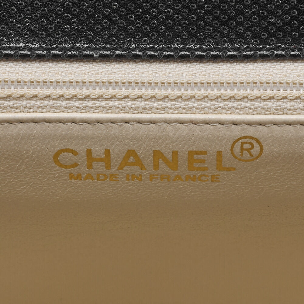 CHANEL Shoulder Bag, Punching, Leather, Black, Gold-Tone Hardware, Pre-Owned - Vintage La Charme