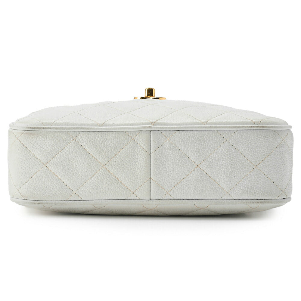 CHANEL Shoulder Bag Matelasse Turn Lock Chain Shoulder Caviar Skin White Gold-Tone Hardware Pre-Owned - Vintage La Charme