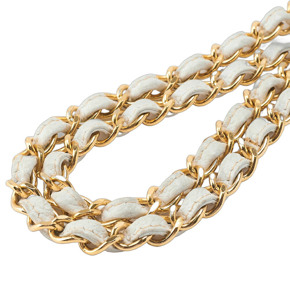 CHANEL Shoulder Bag Matelasse Turn Lock Chain Shoulder Caviar Skin White Gold-Tone Hardware Pre-Owned - Vintage La Charme