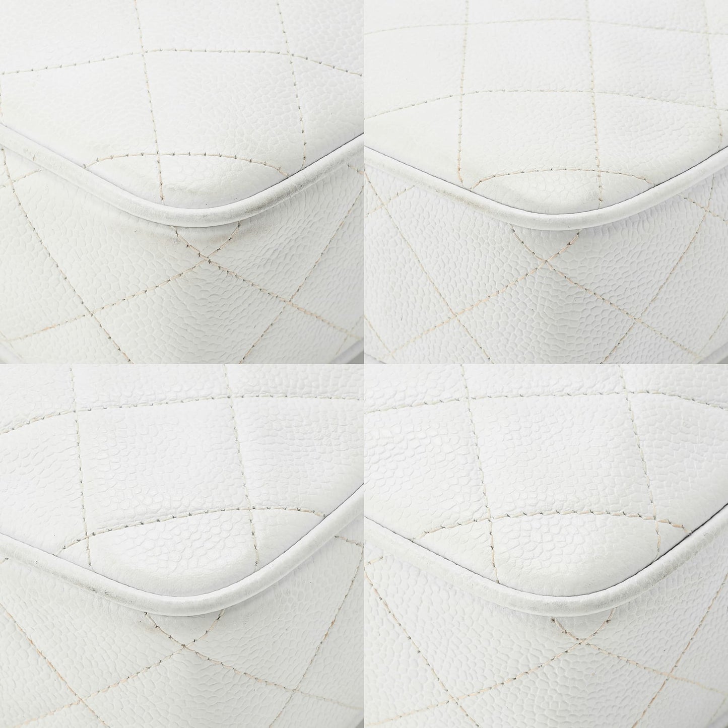 CHANEL Shoulder Bag Matelasse Turn Lock Chain Shoulder Caviar Skin White Gold-Tone Hardware Pre-Owned - Vintage La Charme