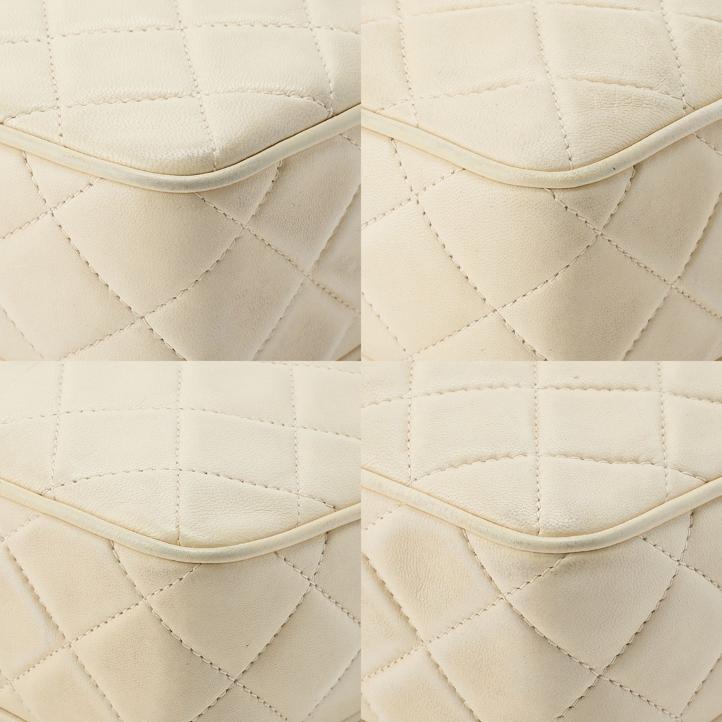 CHANEL Shoulder Bag, Matelasse, Fringe Chain Shoulder, Lambskin, Ivory, Gold-Tone Hardware, Pre-Owned - Vintage La Charme