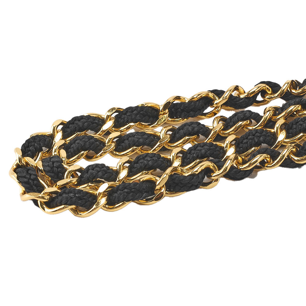 CHANEL Shoulder Bag, Matelasse, Chain Shoulder, Satin, Black, Gold-Tone Hardware, Pre-Owned - Vintage La Charme