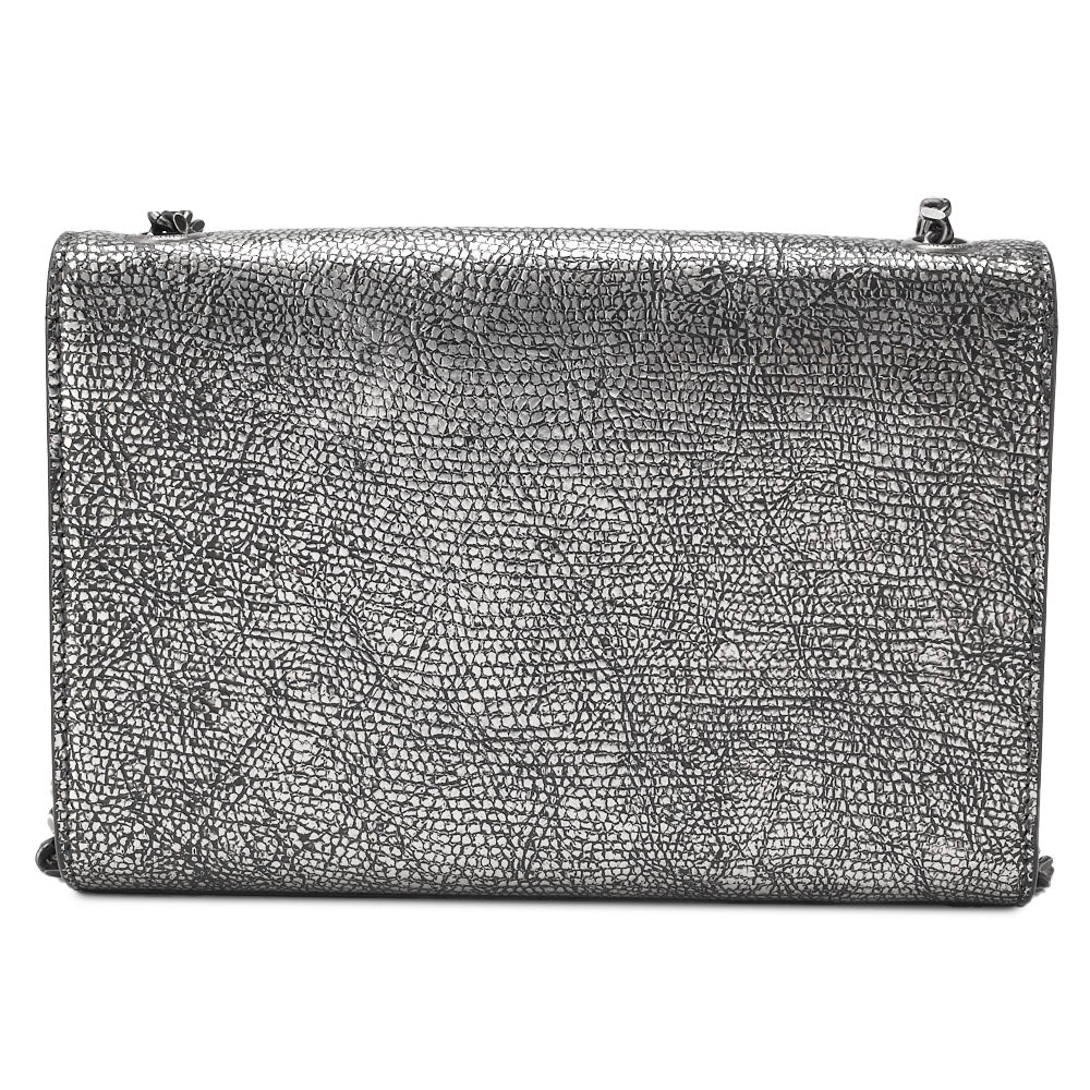 Saint Laurent Shoulder Bag, Magnet Lock, Chain Shoulder, Leather, Silver, Silver-Tone Hardware, Pre-Owned - Vintage La Charme