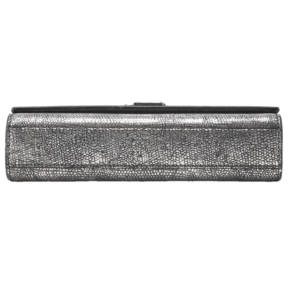Saint Laurent Shoulder Bag, Magnet Lock, Chain Shoulder, Leather, Silver, Silver-Tone Hardware, Pre-Owned - Vintage La Charme