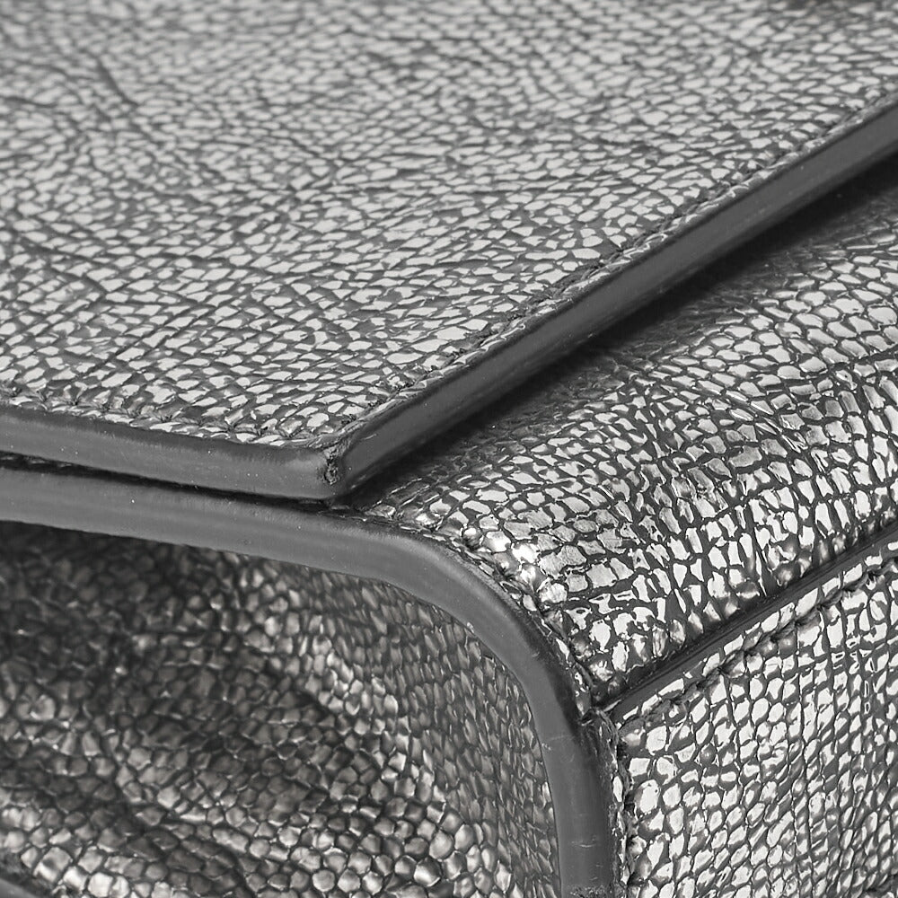 Saint Laurent Shoulder Bag, Magnet Lock, Chain Shoulder, Leather, Silver, Silver-Tone Hardware, Pre-Owned - Vintage La Charme