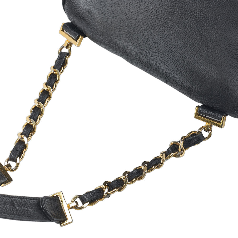 CHANEL Chain Backpack Bag, Coco Turn Lock, Caviar Skin, Black, Gold-Tone Hardware, Pre-Owned - Vintage La Charme