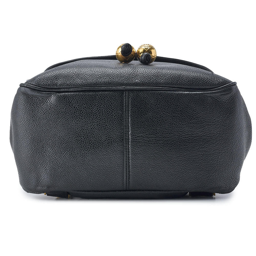 CHANEL Chain Backpack Bag, Coco Turn Lock, Caviar Skin, Black, Gold-Tone Hardware, Pre-Owned - Vintage La Charme