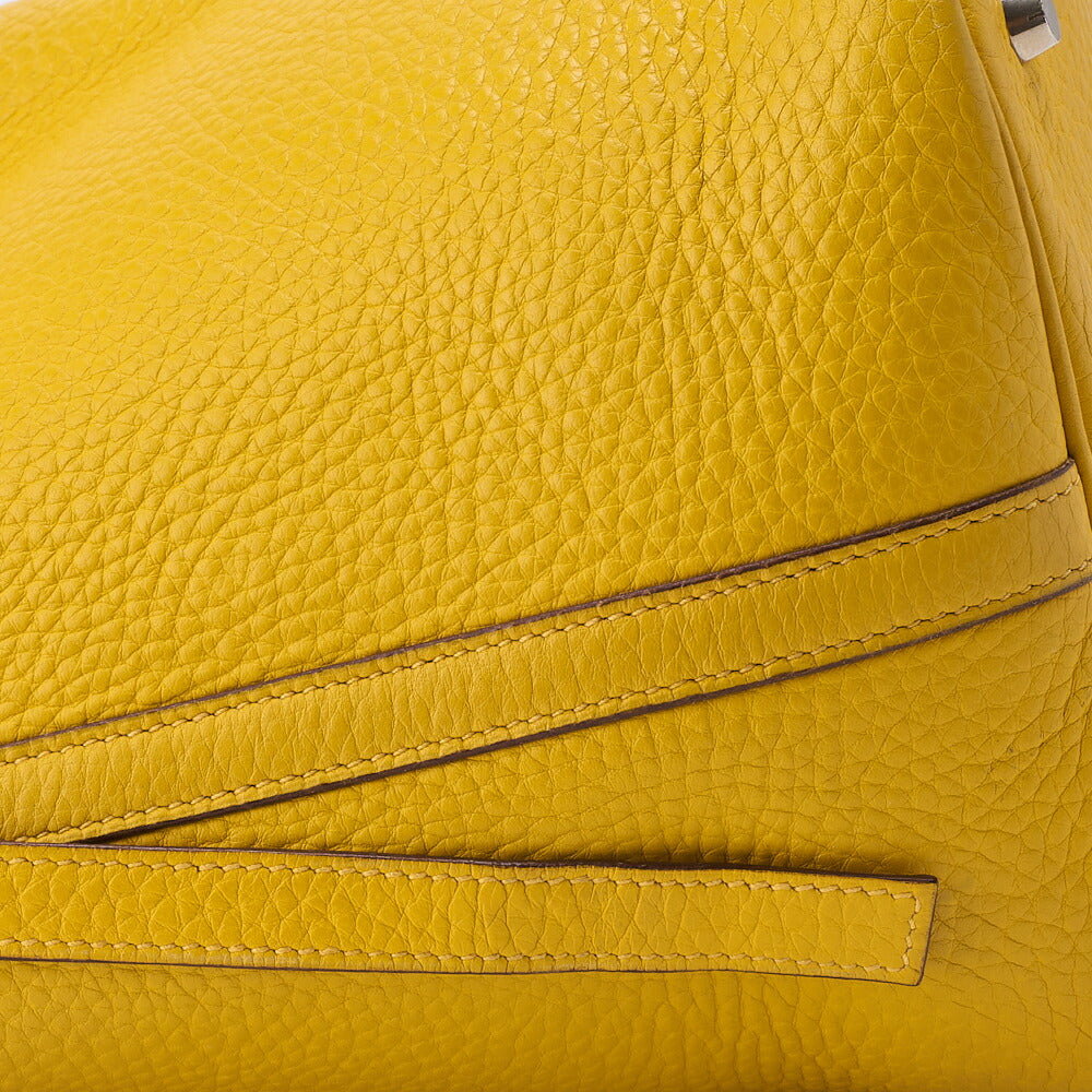 HERMES Picotin MM Handbag Tryon Clemence Jaune Ambre Silver-Tone Hardware Pre-Owned - Vintage La Charme