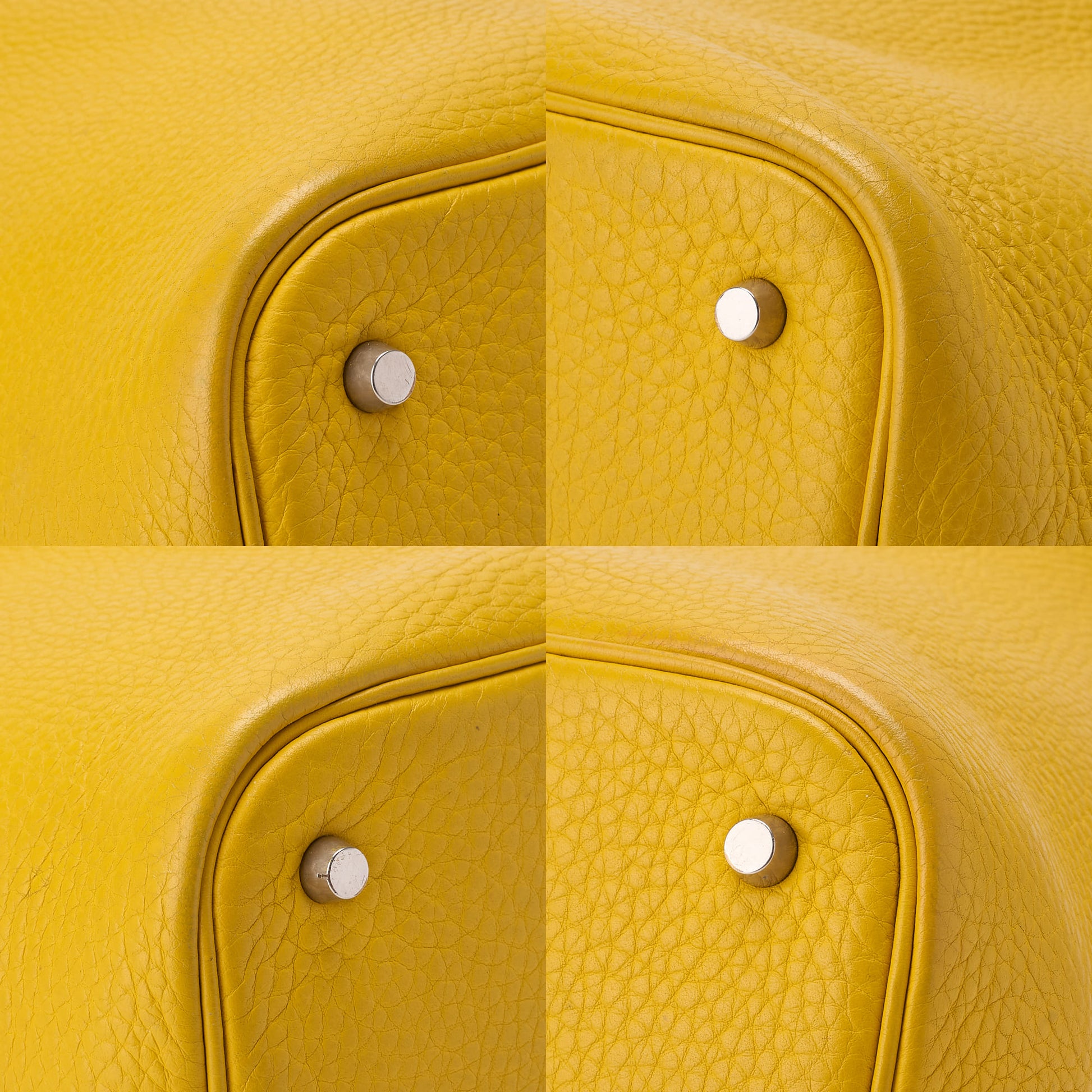 HERMES Picotin MM Handbag Tryon Clemence Jaune Ambre Silver-Tone Hardware Pre-Owned - Vintage La Charme