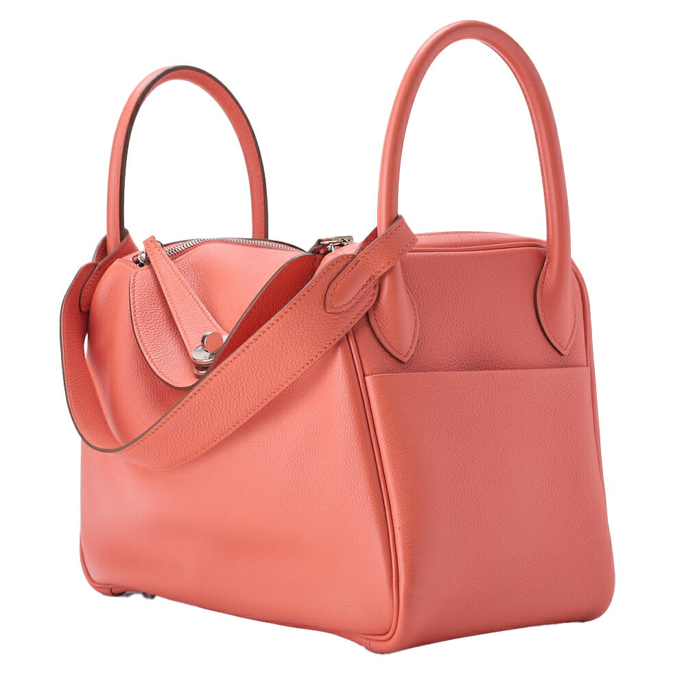 HERMES Lindy 30 2WAY Shoulder Bag Tryon Clemence Crevette Silver-Tone Hardware Pre-Owned - Vintage La Charme