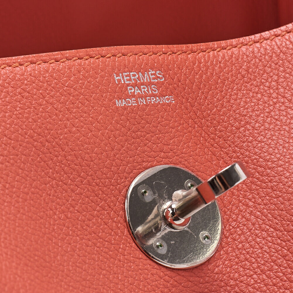 HERMES Lindy 30 2WAY Shoulder Bag Tryon Clemence Crevette Silver-Tone Hardware Pre-Owned - Vintage La Charme