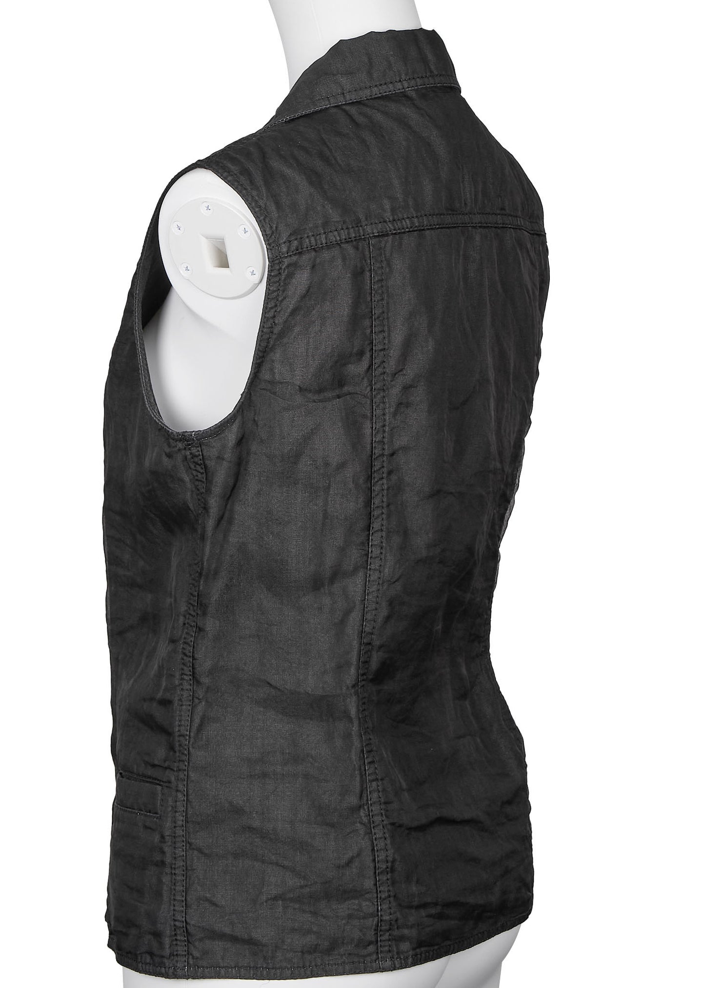 CHANEL Vest, Coco Button, Sleeveless, Black, Silver-Tone Hardware, Pre-Owned - Vintage La Charme