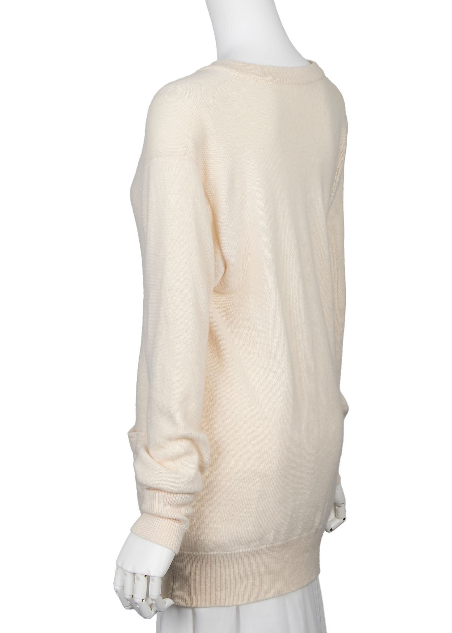 CHANEL Cardigan, Coco Mark, Long Sleeve, Cashmere, Beige, Gold-Tone Hardware, Pre-Owned - Vintage La Charme