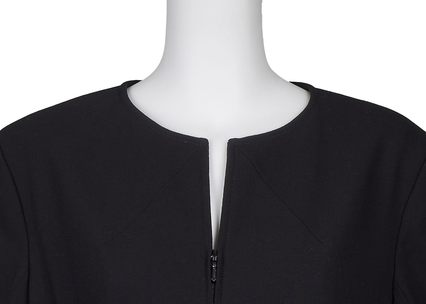 CHANEL Waist Chain Jacket, No Collar, Wool, Black, Gold-Tone Hardware, Pre-Owned - Vintage La Charme